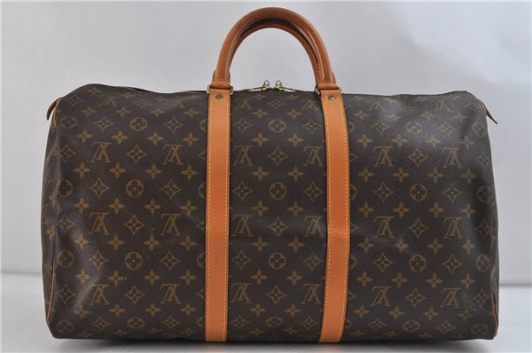 Authentic Louis Vuitton Monogram Keepall 50 Boston Bag M41426 LV 9595C