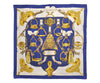 Authentic HERMES Carre 90 Scarf "ETRIERS" Silk Blue 9595D