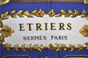 Authentic HERMES Carre 90 Scarf "ETRIERS" Silk Blue 9595D