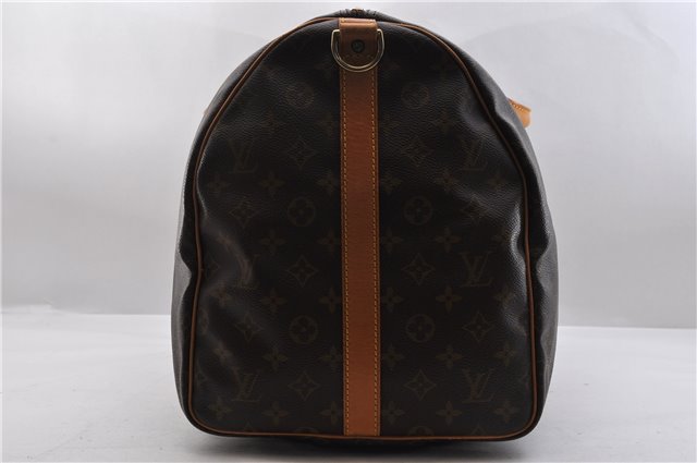 Auth Louis Vuitton Monogram Keepall Bandouliere 55 Boston Bag M41414 LV 9596C