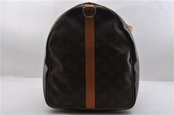 Auth Louis Vuitton Monogram Keepall Bandouliere 55 Boston Bag M41414 LV 9596C