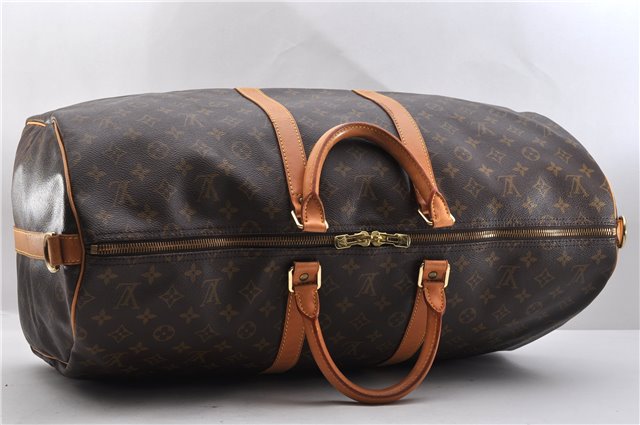 Auth Louis Vuitton Monogram Keepall Bandouliere 55 Boston Bag M41414 LV 9596C