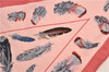 Authentic HERMES Carre POINTU Triangle Scarf "PLUMES" Silk Pink Box 9596E