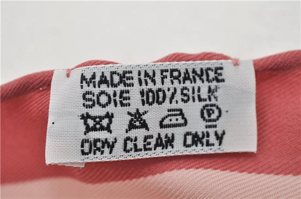 Authentic HERMES Carre POINTU Triangle Scarf "PLUMES" Silk Pink Box 9596E