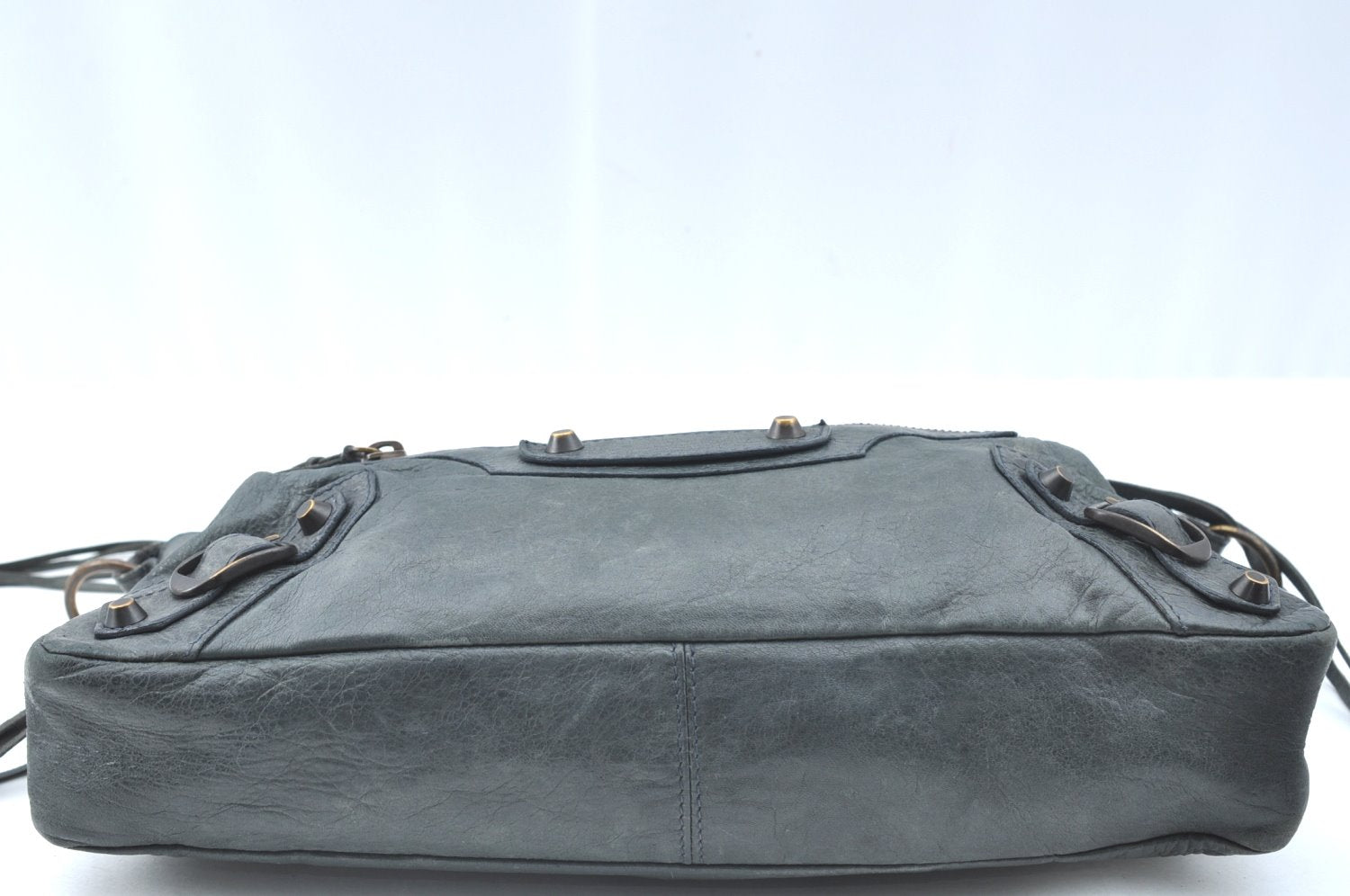 Authentic BALENCIAGA Classic The First 2Way Hand Bag Leather 103208 Green 9597G