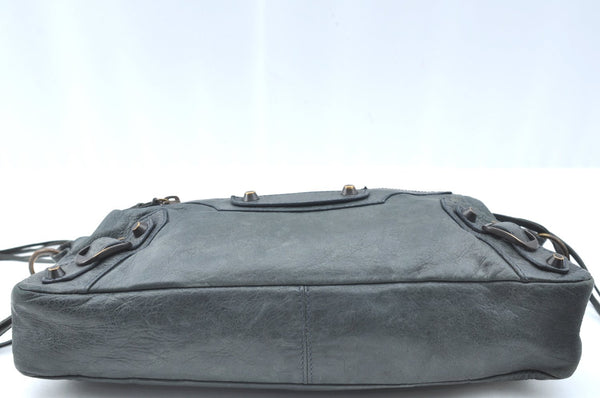 Authentic BALENCIAGA Classic The First 2Way Hand Bag Leather 103208 Green 9597G
