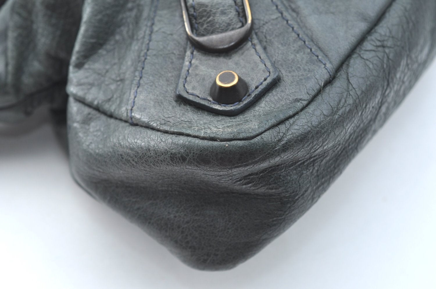 Authentic BALENCIAGA Classic The First 2Way Hand Bag Leather 103208 Green 9597G