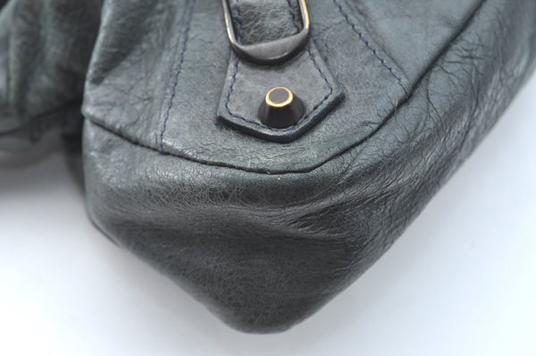 Authentic BALENCIAGA Classic The First 2Way Hand Bag Leather 103208 Green 9597G