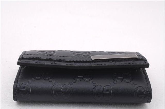 Authentic GUCCI Guccissima 6 Key Case Holder GG Leather 406662 Navy Box 9598E