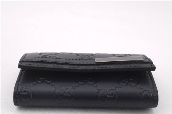 Authentic GUCCI Guccissima 6 Key Case Holder GG Leather 406662 Navy Box 9598E