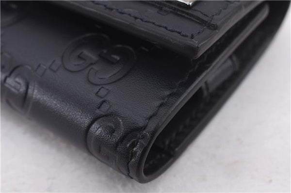 Authentic GUCCI Guccissima 6 Key Case Holder GG Leather 406662 Navy Box 9598E