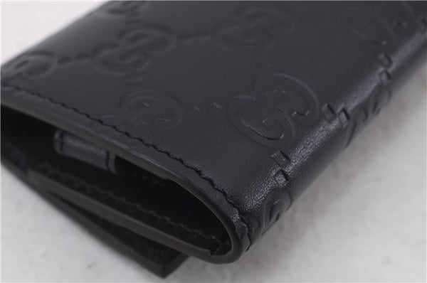 Authentic GUCCI Guccissima 6 Key Case Holder GG Leather 406662 Navy Box 9598E