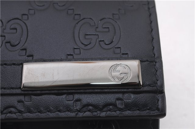 Authentic GUCCI Guccissima 6 Key Case Holder GG Leather 406662 Navy Box 9598E