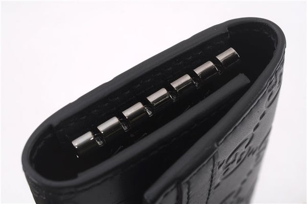 Authentic GUCCI Guccissima 6 Key Case Holder GG Leather 406662 Navy Box 9598E