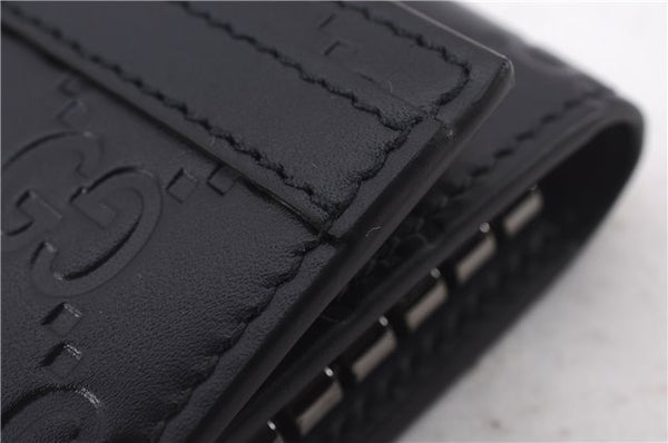 Authentic GUCCI Guccissima 6 Key Case Holder GG Leather 406662 Navy Box 9598E