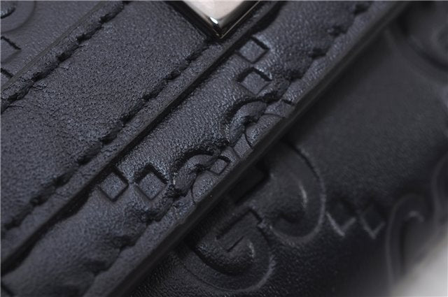 Authentic GUCCI Guccissima 6 Key Case Holder GG Leather 406662 Navy Box 9598E