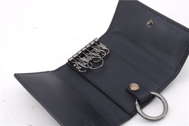 Authentic GUCCI Guccissima 6 Key Case Holder GG Leather 406662 Navy Box 9598E