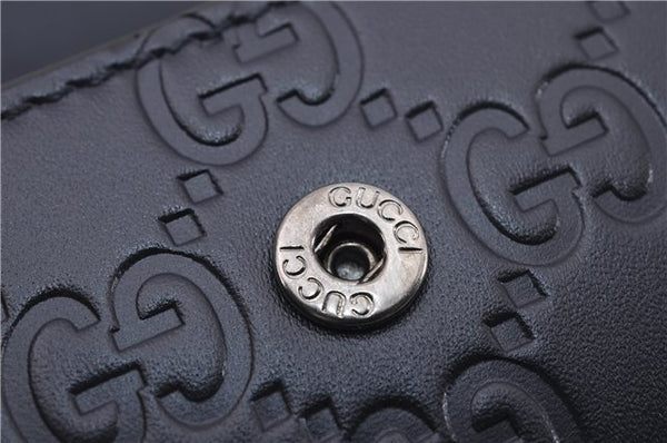 Authentic GUCCI Guccissima 6 Key Case Holder GG Leather 406662 Navy Box 9598E