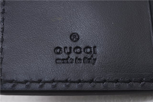 Authentic GUCCI Guccissima 6 Key Case Holder GG Leather 406662 Navy Box 9598E