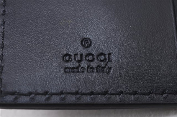 Authentic GUCCI Guccissima 6 Key Case Holder GG Leather 406662 Navy Box 9598E