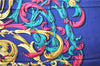 Authentic HERMES Carre 90 Scarf "LE MORS A LA CONETABLE" Silk Navy 9599D