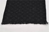 Authentic Louis Vuitton Echarpe Monogram Classic Muffler Wool M70520 Black 9599E