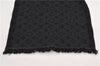 Authentic Louis Vuitton Echarpe Monogram Classic Muffler Wool M70520 Black 9599E