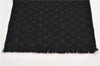 Authentic Louis Vuitton Echarpe Monogram Classic Muffler Wool M70520 Black 9599E