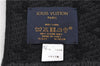 Authentic Louis Vuitton Echarpe Monogram Classic Muffler Wool M70520 Black 9599E