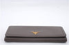 Authentic PRADA Soft Calf Leather Long Wallet Purse Brown 1M1132 Box 9600C