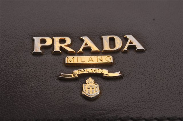 Authentic PRADA Soft Calf Leather Long Wallet Purse Brown 1M1132 Box 9600C