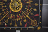 Authentic HERMES Carre 90 Scarf Key Tassel Motif Silk Black 9601D