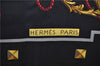 Authentic HERMES Carre 90 Scarf Key Tassel Motif Silk Black 9601D