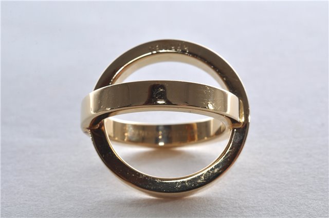 Authentic HERMES Scarf Ring Cosmos Bijouterie Fantaisie Gold Tone Box 9601E