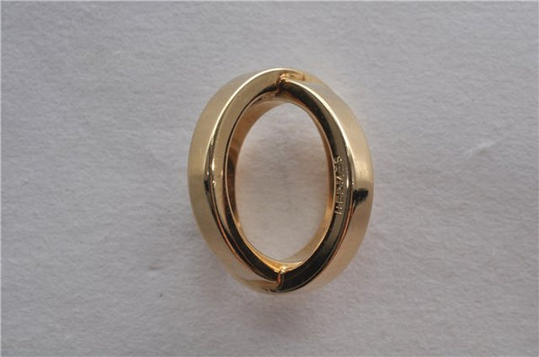 Authentic HERMES Scarf Ring Cosmos Bijouterie Fantaisie Gold Tone Box 9601E