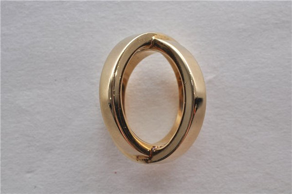 Authentic HERMES Scarf Ring Cosmos Bijouterie Fantaisie Gold Tone Box 9601E