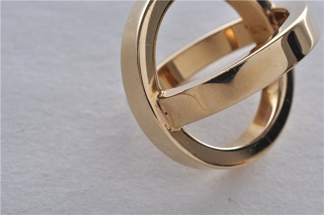 Authentic HERMES Scarf Ring Cosmos Bijouterie Fantaisie Gold Tone Box 9601E