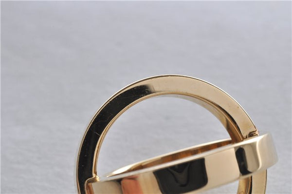 Authentic HERMES Scarf Ring Cosmos Bijouterie Fantaisie Gold Tone Box 9601E