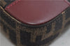 Authentic FENDI Zucca Shoulder Bag Purse Canvas Leather Brown Bordeaux 9602C