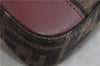 Authentic FENDI Zucca Shoulder Bag Purse Canvas Leather Brown Bordeaux 9602C