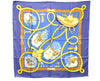 Authentic HERMES Carre 90 Scarf "CHARREDA" Silk Blue 9602D