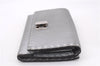 Authentic FENDI Selleria Vintage Long Wallet Purse Leather Silver Box 9605E