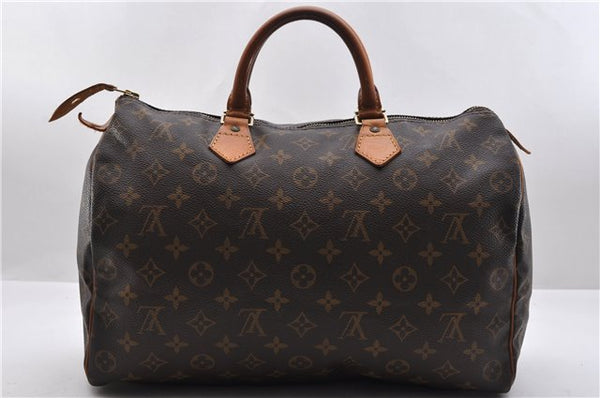 Authentic Louis Vuitton Monogram Speedy 35 Hand Bag M41524 LV 9606C