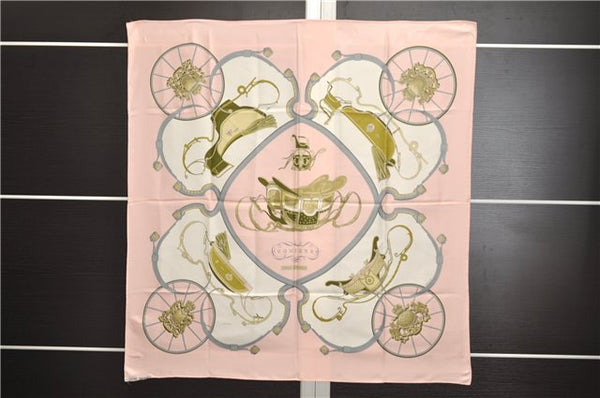 Authentic HERMES Carre 90 Scarf "SPRINGS" Silk Pink 9606D