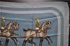 Authentic HERMES Carre 90 Scarf "Coach & Saddle" Silk Light Blue 9607D