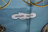 Authentic HERMES Carre 90 Scarf "Coach & Saddle" Silk Light Blue 9607D