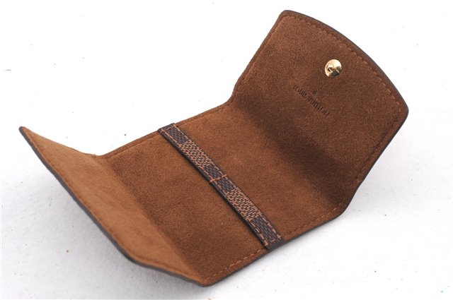 Authentic Louis Vuitton Damier Cufflinks Accessory Case Pouch M64681 LV 9607E