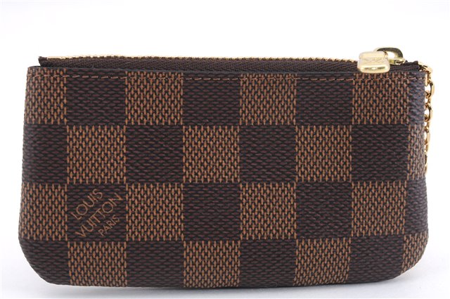 Authentic Louis Vuitton Damier Pochette Cles Coin Purse Case N62658 LV Box 9608E