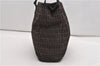 Authentic FENDI Zucchino Shoulder Hand Bag Canvas Leather Brown 9608F