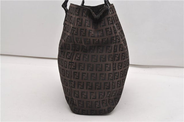 Authentic FENDI Zucchino Shoulder Hand Bag Canvas Leather Brown 9608F